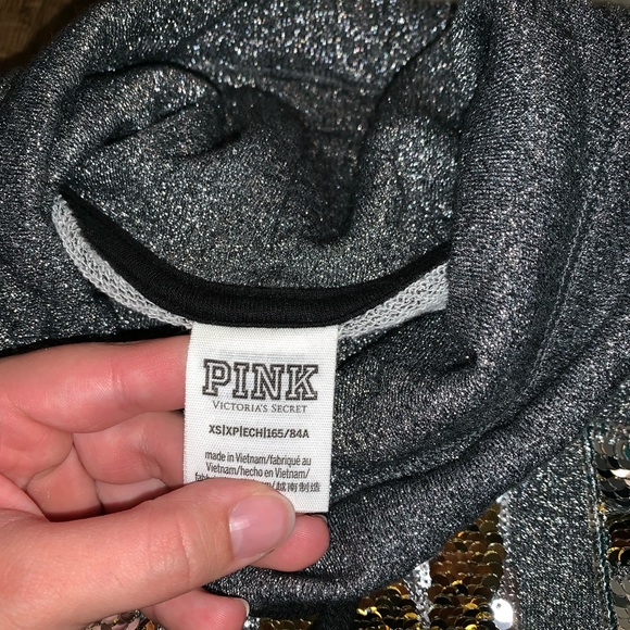 ❌TRADED❌⭐️VS PINK Bling Campus Cowl Neck⭐️ - Picture 8 of 8